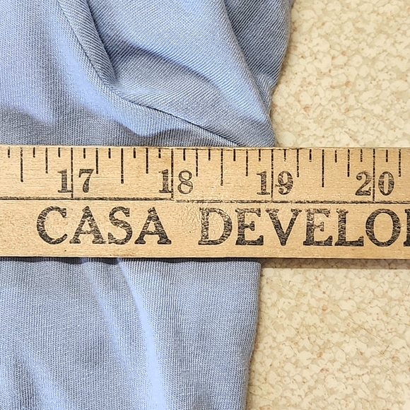 Pure Jill Boat Neck Tunic Size M Soft Modal Cotton Layered Hem Misty Blue - Picture 4 of 8